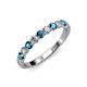 3 - Clara 3.00 mm Blue and White Diamond 10 Stone Wedding Band 