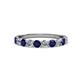 2 - Clara 3.00 mm Blue Sapphire and Diamond 10 Stone Wedding Band 