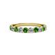 2 - Clara 3.00 mm Green Garnet and Diamond 10 Stone Wedding Band 