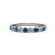 2 - Clara 3.00 mm Blue and White Diamond 10 Stone Wedding Band 