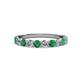 2 - Clara 3.00 mm Emerald and Diamond 10 Stone Wedding Band 