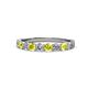 1 - Clara 3.00 mm Yellow and White Diamond 10 Stone Wedding Band 
