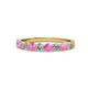 1 - Clara 3.00 mm Pink Sapphire and Diamond 10 Stone Wedding Band 