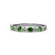 1 - Clara 3.00 mm Green Garnet and Diamond 10 Stone Wedding Band 