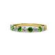 1 - Clara 3.00 mm Green Garnet and Diamond 10 Stone Wedding Band 