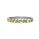 1 - Clara 3.00 mm Yellow Sapphire and Diamond 10 Stone Wedding Band 