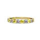 1 - Clara 3.00 mm Yellow Sapphire and Diamond 10 Stone Wedding Band 