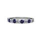 1 - Clara 3.00 mm Blue Sapphire and Diamond 10 Stone Wedding Band 