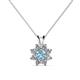 1 - Ianthe Aquamarine and Diamond Floral Halo Pendant 