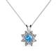 1 - Ianthe Blue Topaz and Diamond Floral Halo Pendant 