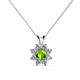1 - Ianthe Peridot and Diamond Floral Halo Pendant 