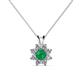 1 - Ianthe Emerald and Diamond Floral Halo Pendant 