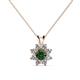 1 - Ianthe Diamond and Created Alexandrite Floral Halo Pendant 