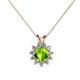 1 - Megan Peridot and Diamond Floral Halo Pendant 