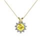 1 - Megan Yellow Sapphire and Diamond Floral Halo Pendant 