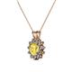 2 - Megan Yellow Sapphire and Diamond Floral Halo Pendant 