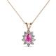 1 - Giselle Pink Sapphire and Diamond Halo Pendant 