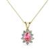 1 - Giselle Pink Tourmaline and Diamond Halo Pendant 