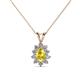 1 - Giselle Yellow Sapphire and Diamond Halo Pendant 