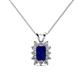 1 - Xuan Blue Sapphire and Diamond Halo Pendant 