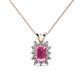 1 - Xuan Pink Sapphire and Diamond Halo Pendant 