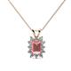 1 - Xuan Pink Tourmaline and Diamond Halo Pendant 