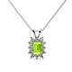 1 - Xuan Peridot and Diamond Halo Pendant 