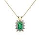 1 - Xuan Emerald and Diamond Halo Pendant 