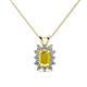 1 - Xuan Yellow Sapphire and Diamond Halo Pendant 