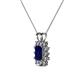 3 - Xuan Blue Sapphire and Diamond Halo Pendant 