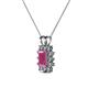 3 - Xuan Pink Sapphire and Diamond Halo Pendant 
