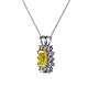 3 - Xuan Yellow Sapphire and Diamond Halo Pendant 