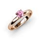 3 - Bianca 6.50 mm Round Pink Tourmaline Solitaire Engagement Ring 