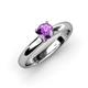 3 - Bianca 6.50 mm Round Amethyst Solitaire Engagement Ring 