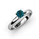 3 - Bianca 6.00 mm Round Blue Diamond Solitaire Engagement Ring 