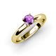 3 - Bianca 6.50 mm Round Amethyst Solitaire Engagement Ring 
