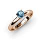 3 - Bianca 6.50 mm Round Blue Topaz Solitaire Engagement Ring 