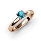 3 - Bianca 6.50 mm Round London Blue Topaz Solitaire Engagement Ring 