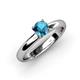 3 - Bianca Blue Diamond Solitaire Ring  