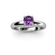 2 - Bianca 6.50 mm Round Amethyst Solitaire Engagement Ring 