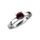 4 - Kyle 6.50 mm Round Red Garnet Solitaire Engagement Ring 
