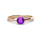 1 - Solus Round Amethyst Solitaire Engagement Ring  