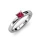 3 - Kyle Princess Cut Rhodolite Garnet Solitaire Engagement Ring 
