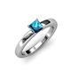 3 - Kyle Princess Cut Blue Diamond Solitaire Engagement Ring 