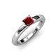 3 - Kyle Princess Cut Red Garnet Solitaire Engagement Ring 