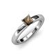 3 - Kyle Princess Cut Smoky Quartz Solitaire Engagement Ring 