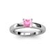 2 - Kyle Princess Cut Pink Tourmaline Solitaire Engagement Ring 