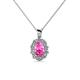 1 - Cadena Pink Sapphire and Diamond Halo Pendant 