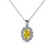 1 - Cadena Yellow Sapphire and Diamond Halo Pendant 