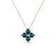 1 - Anthea Blue Diamond Floral Pendant 